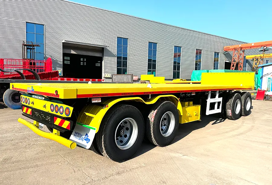Shacman 4 Axles Flatbed Drawbar Trailer (7)
