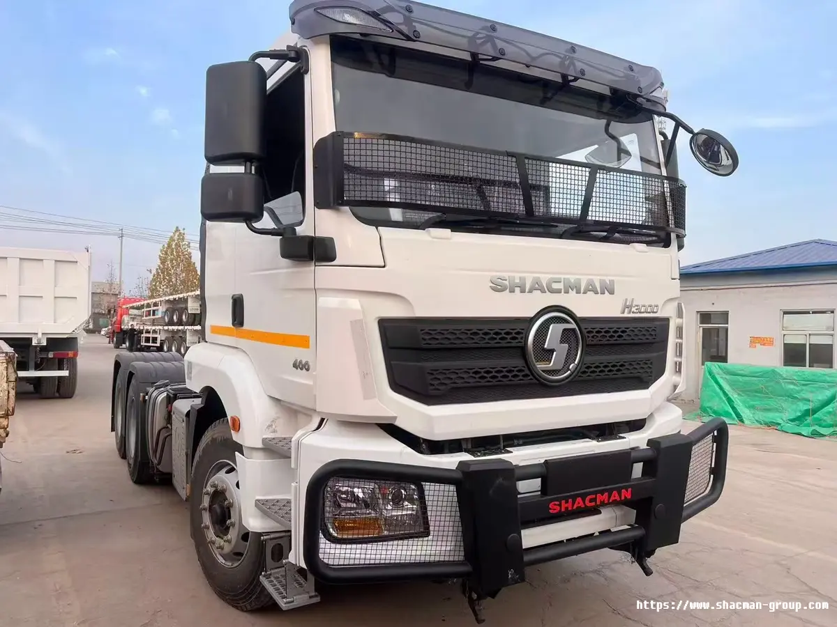 White SHACMAN H3000 6x4 tractor truck with front guard for sale in Uganda
