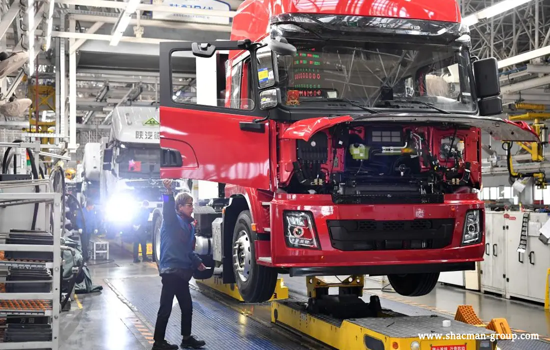 Shacman truck undergoing road testing before delivery at the China factory