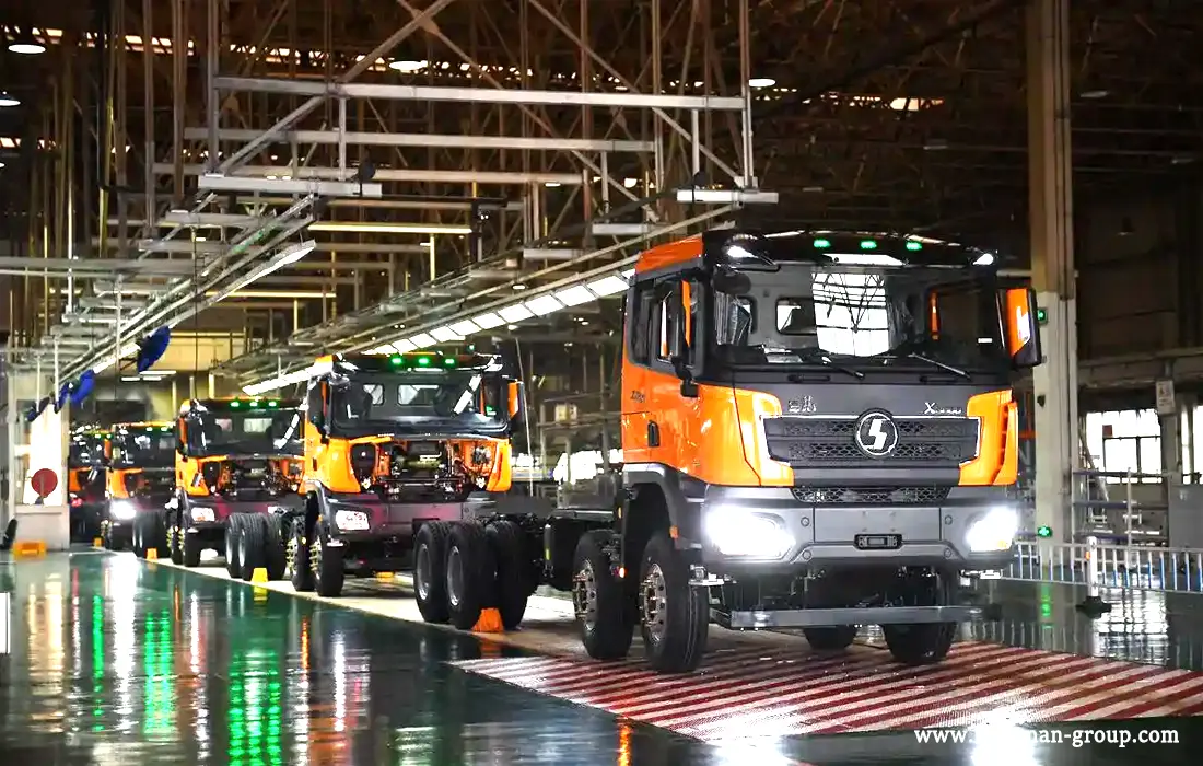 Shacman truck undergoing road testing before delivery at the China factory